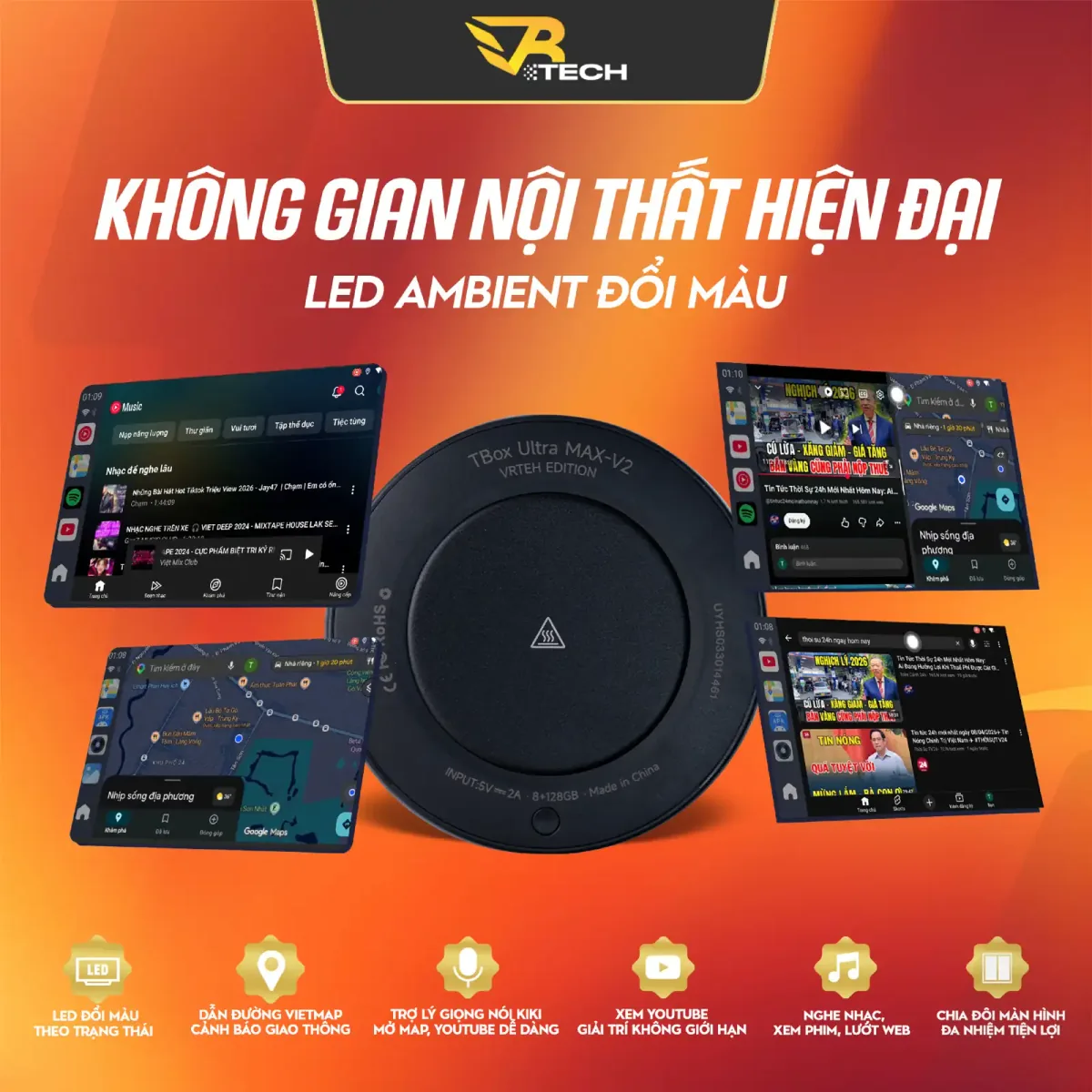VRTECH Edition | Carlinkit TBOX ULTRA MAX V2 2026 | Android Box Ô Tô | Chip Qualcomm SM6350 | Apple CarPlay & Android Auto | Bảo hành 12 tháng - thumbnail 6
